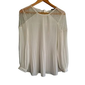 Adrianna Pappel Dressy Cream Blouse Tunic Size Small New with Tags